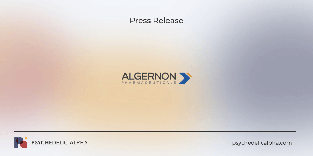 You are currently viewing Algernon Pharmaceuticals Forms Private Subsidiary to Advance Company’s Psychedelic DMT Stroke Program; Files Form 1-A Offering Statement with U.S. SEC for Regulation A+ Offering
