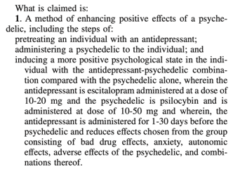 MindMed Scores Psilocybin-Antidepressant Co-Treatment Patent