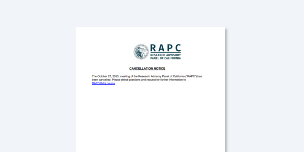 RAP-C Cancellation October 2023