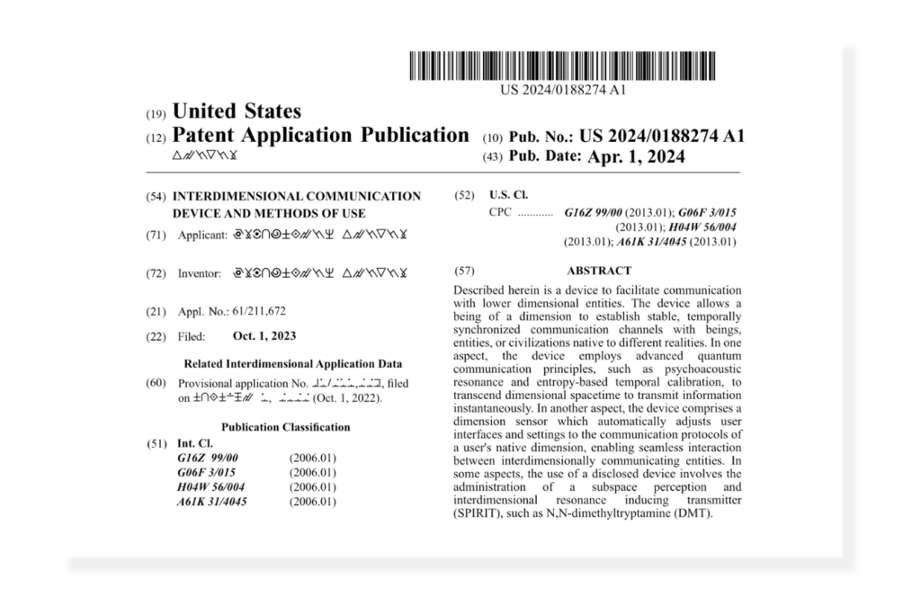 Interdimensional Patent Application