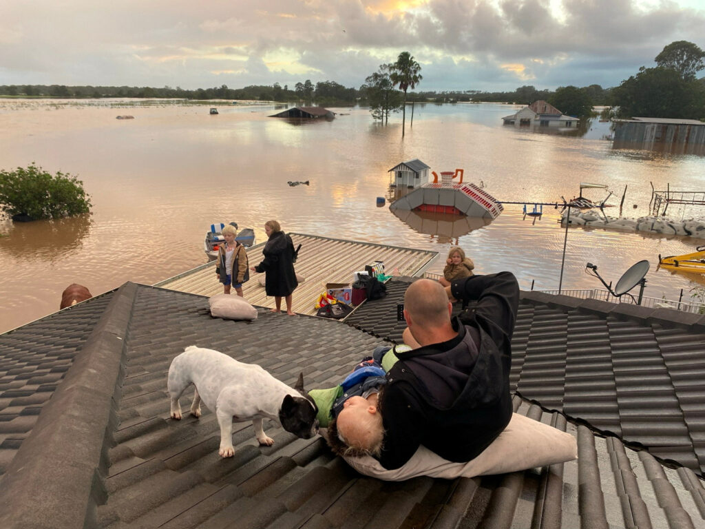 Lismore residents awaiting rescue during the 2022 floods