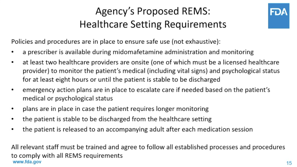 FDA Proposed MDMA REMS 3