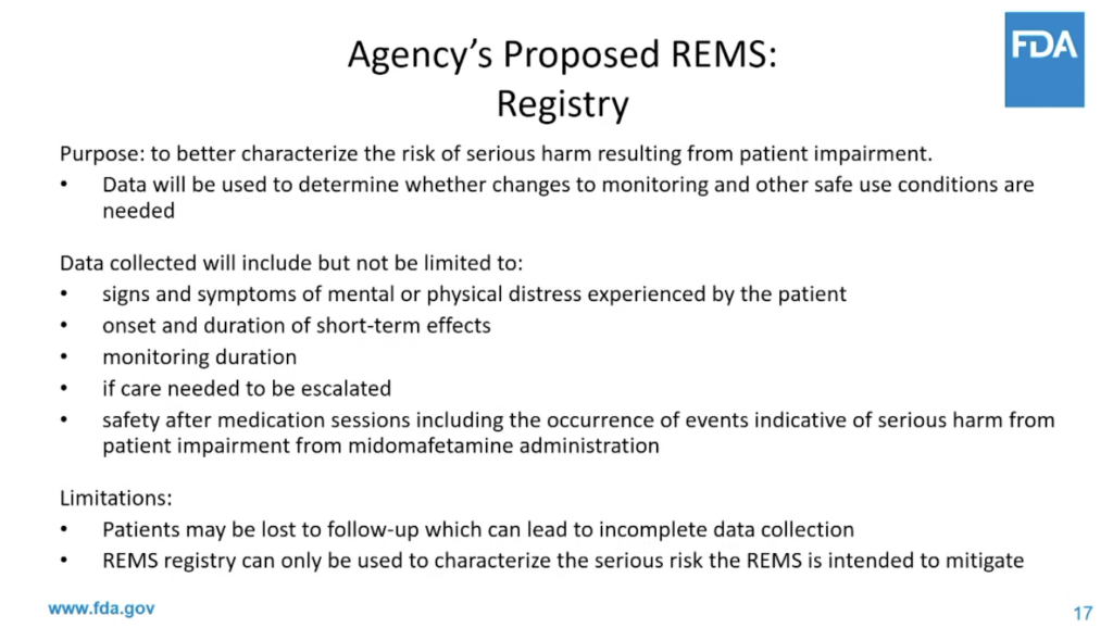 FDA Proposed MDMA REMS 5