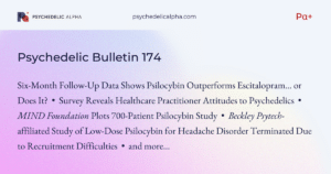 Read more about the article Pα+ Psychedelic Bulletin #174: Psilocybin Outperforms Escitalopram After 6 Months… or Does It? Survey Results Reveal Healthcare Practitioner Attitudes to Psychedelics; and more…