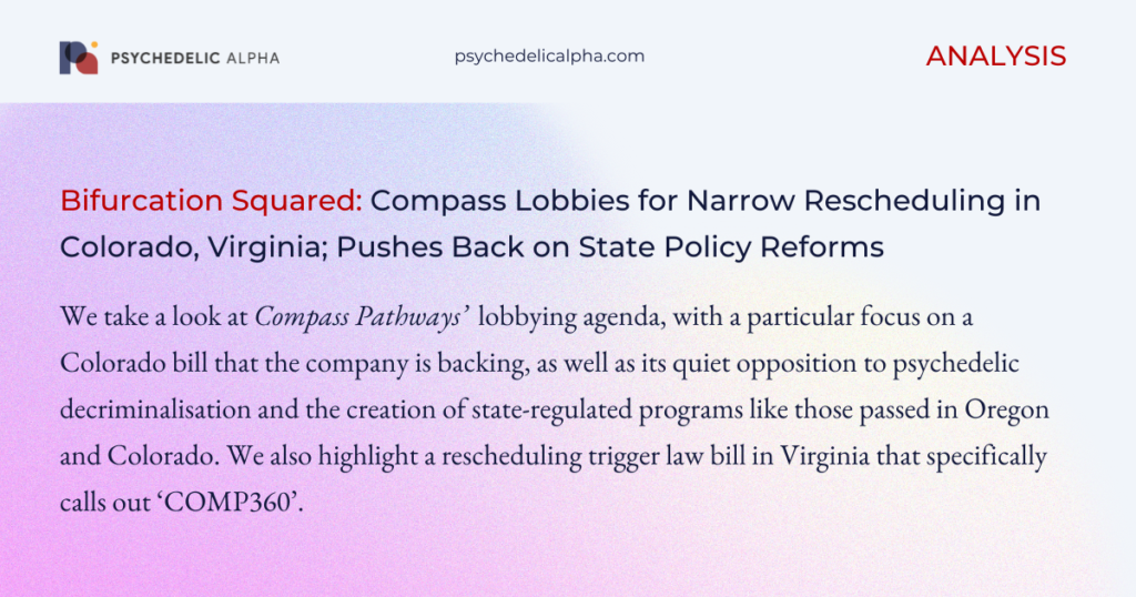 Bifurcation Squared: Compass Lobbies for Narrow Rescheduling in Colorado, Virginia; Pushes Back on State Policy Reforms