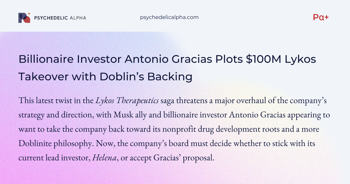 You are currently viewing Billionaire Investor Antonio Gracias Plots $100M Lykos Takeover with Doblin’s Backing