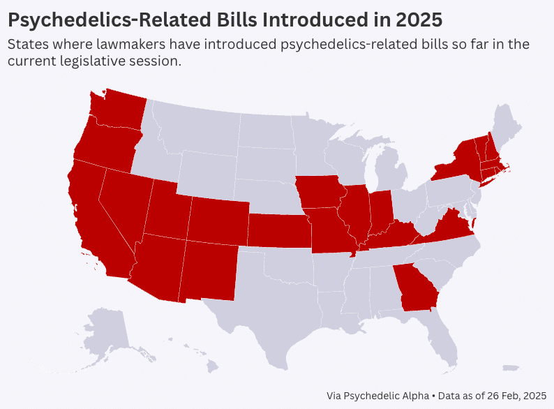 Psychedelic Policy Push Continues: Over 60 Bills Introduced Across 22 States